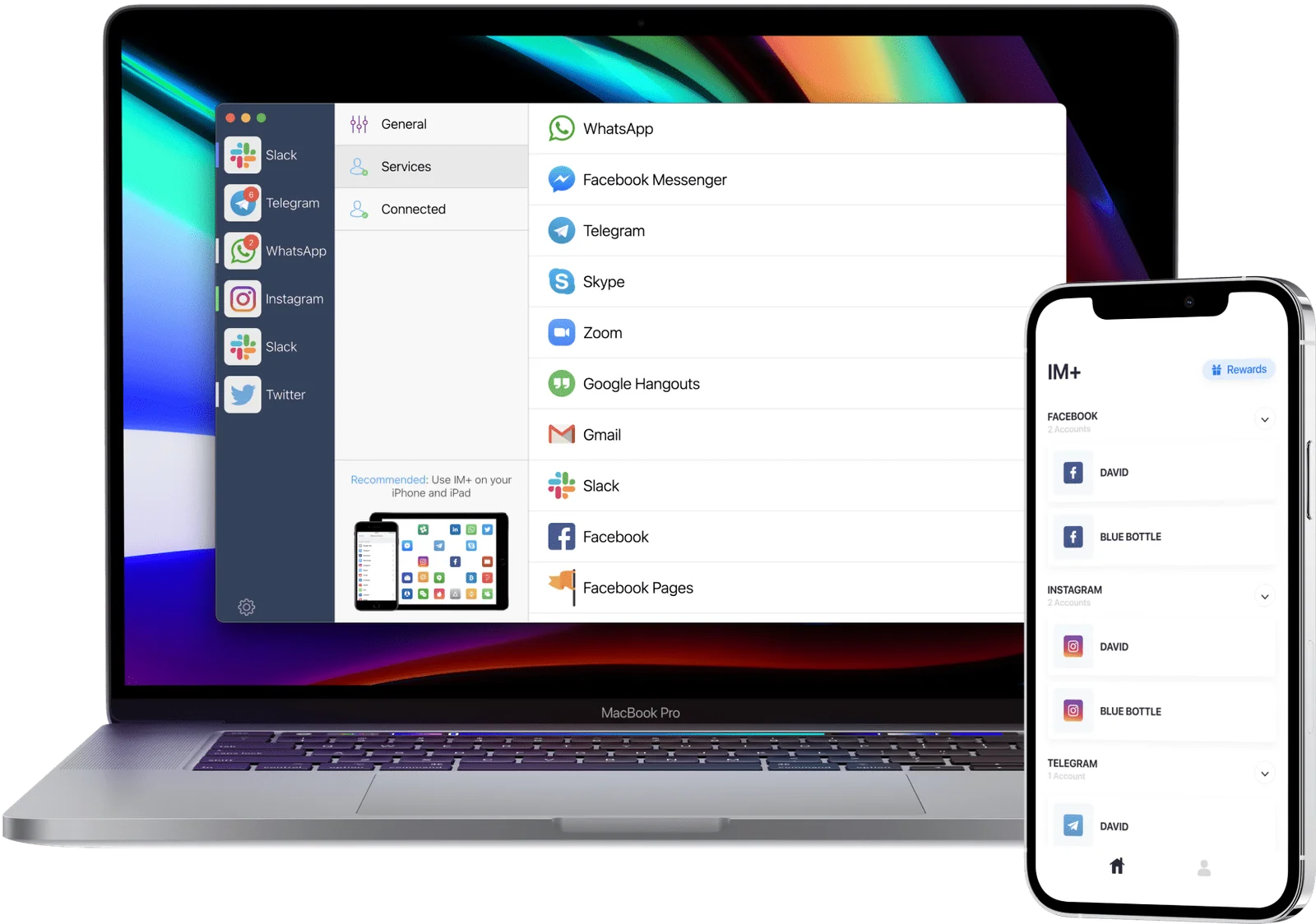 IM+ mobile and desktop